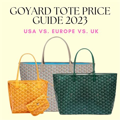 current goyard prices 2023|goyard price guide.